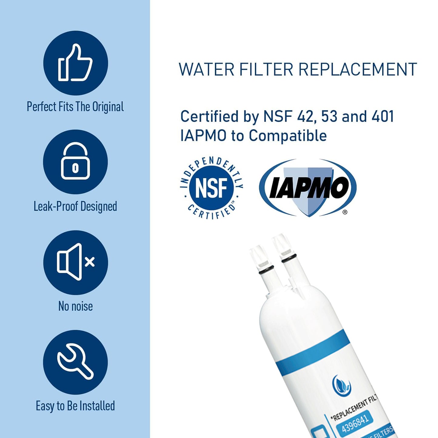 Semeso Replacement Water Filter for 4396841, EDR3RXD1, 4396710, Filter 3, 46-9083,46-9030 Refrigerator Water Filter