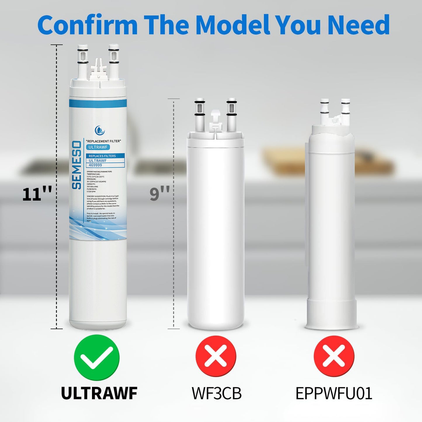 Semeso ULTRAWF Refrigerator Water Filter, Compatible with ULTRAWF Water Filter & Kenmore 9999