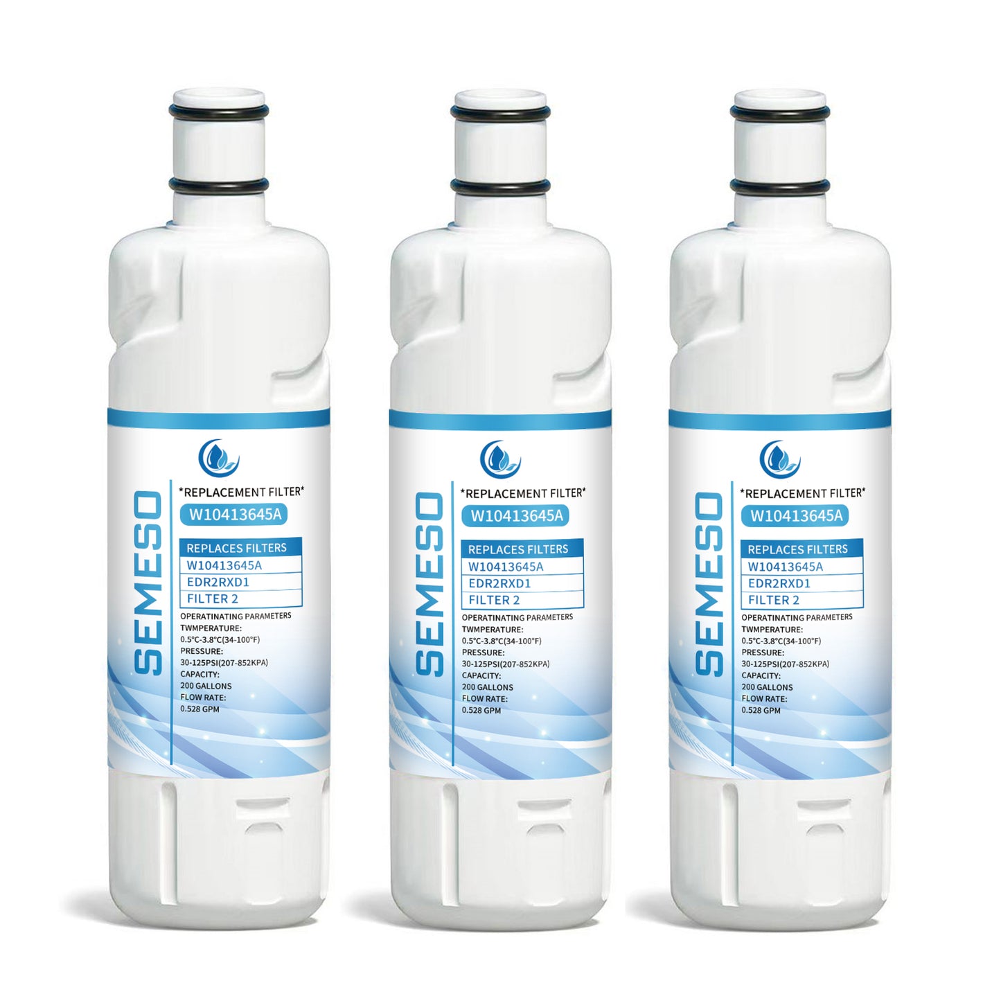 Semeso W10413645A Refrigerator Water Filter for EDR2RXD1, W10238154, P6RFWB2, 46-9082, 46-9903
