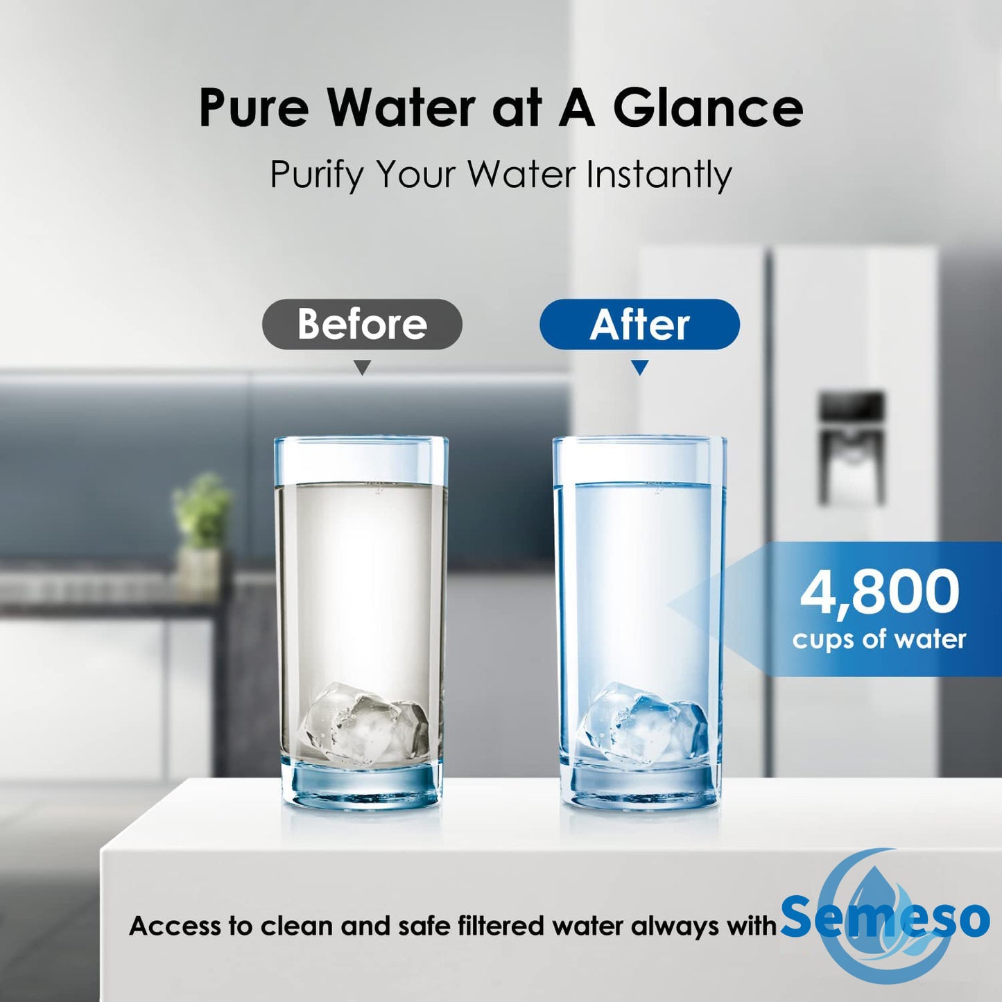 Semeso Replacement Water Filter for 4396841, EDR3RXD1, 4396710, Filter 3, 46-9083,46-9030 Refrigerator Water Filter