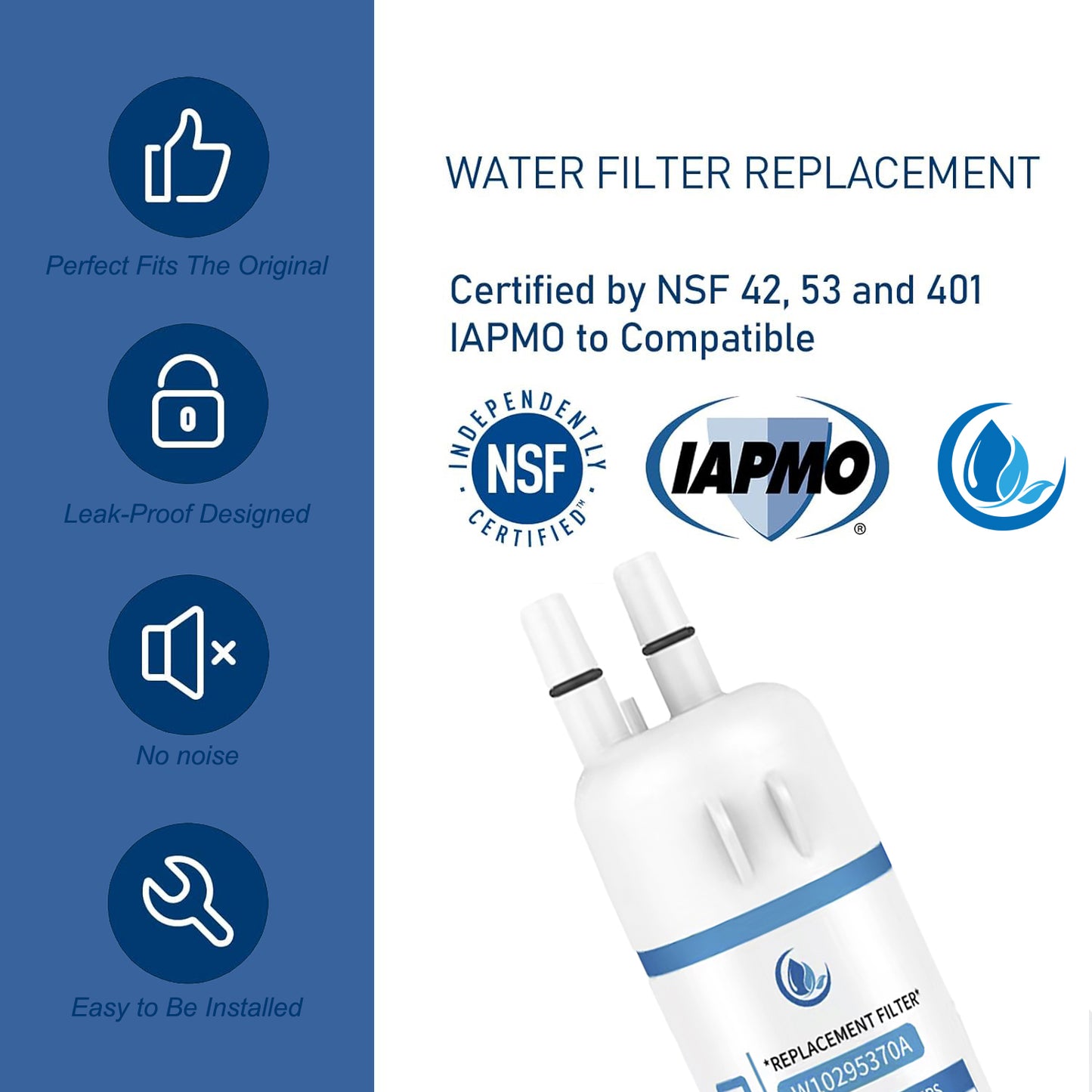Semeso W10295370A Refrigerator Water Filter for Filter 1, Whirlpool EDR1RXD1, P4RFWB, 46-9930, 46-9081